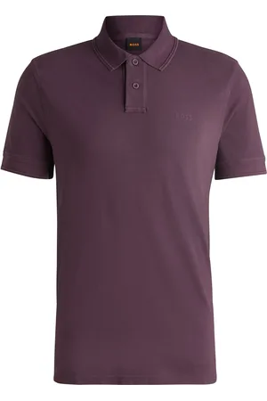 HUGO BOSS Polo in piqué di cotone con logo stampato