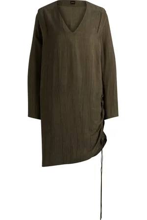 HUGO BOSS Vestito midi con scollo a V e coulisse