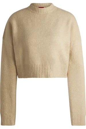 HUGO BOSS Maglione relaxed fit in misto cotone con logo scomposto