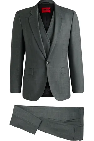 HUGO BOSS Abito tre pezzi extra slim fit in tessuto elasticizzato con micromotivo