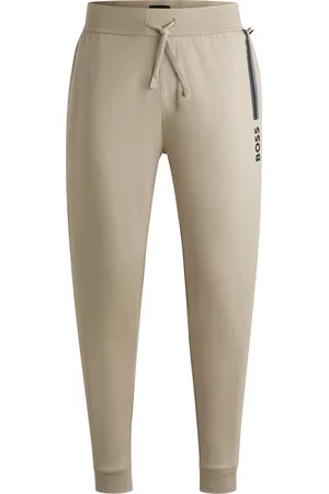 HUGO BOSS Pantaloni della tuta in terry di cotone con coulisse e logo stampato