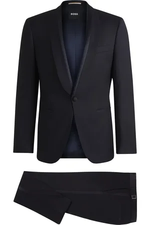 HUGO BOSS Smoking in misto lana con rifiniture in misto seta
