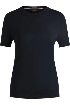 HUGO BOSS Maglione a maniche corte in lana merino