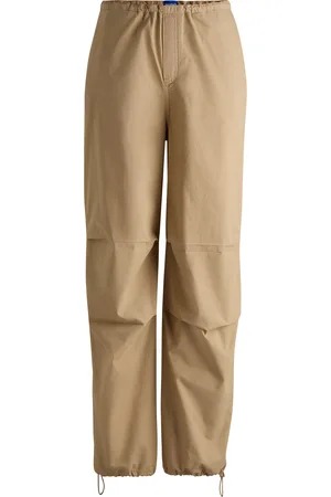 HUGO BOSS Pantaloni parachute baggy fit in tela di cotone