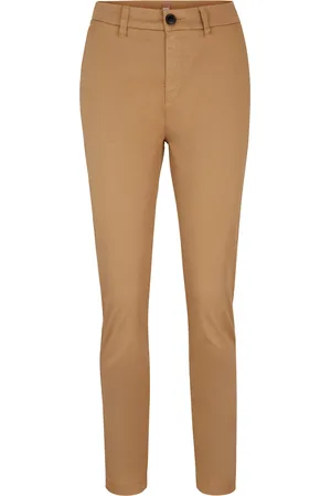 HUGO BOSS Pantaloni regular fit in satin di cotone elasticizzato