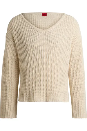 HUGO BOSS Maglione oversize con maniche lunghe e scollo a V