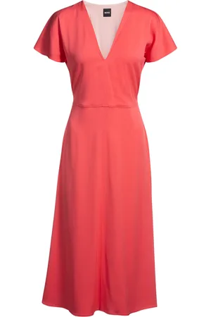HUGO BOSS Vestito in materiale elasticizzato con scollo a V
