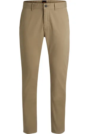 HUGO BOSS Chino slim fit in satin di cotone elasticizzato