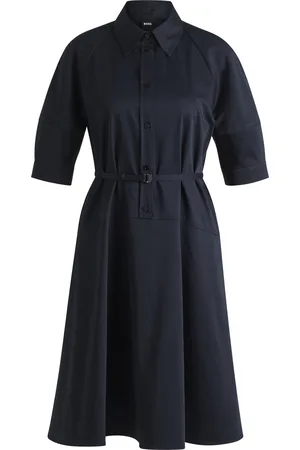 HUGO BOSS Chemisier in cotone elasticizzato con chiusura corta