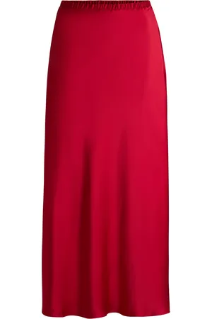 HUGO BOSS Gonna lunga in satin fluido