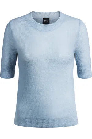 HUGO BOSS Maglione con maniche a tre quarti in misto lana testurizzata