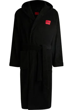 HUGO BOSS Vestaglia in terry di cotone con etichetta con logo rossa