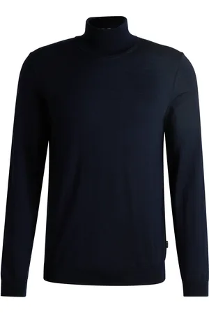 HUGO BOSS Maglione regular fit a collo alto in lana merino