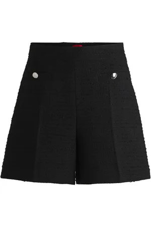 HUGO BOSS Shorts bouclé con bottoni con logo scomposto