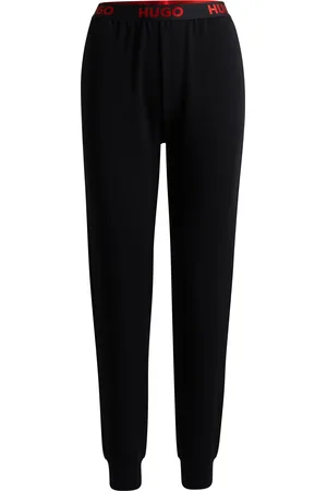 HUGO BOSS Pantaloni della tuta in misto cotone con elastico in vita con logo