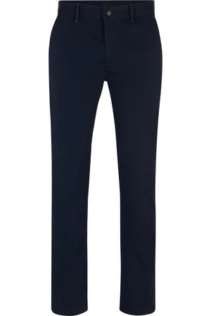 HUGO BOSS Chino slim fit in satin di cotone elasticizzato