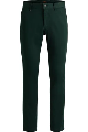 HUGO BOSS Chino slim fit in satin di cotone elasticizzato