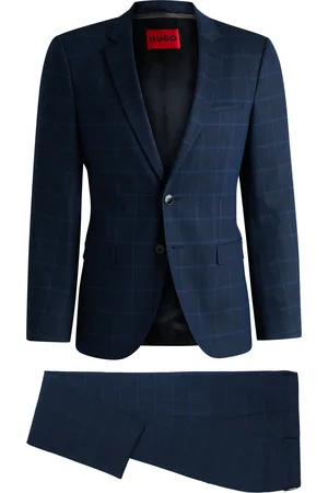 HUGO BOSS Abito extra slim fit in tessuto elasticizzato a quadri