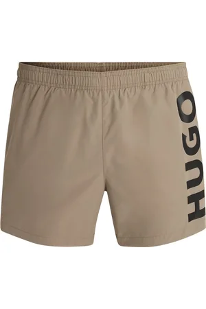 HUGO BOSS Boxer da mare ad asciugatura rapida con logo stampato in verticale