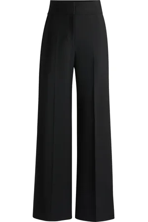 HUGO BOSS Pantaloni regular fit a gamba larga in tessuto elasticizzato