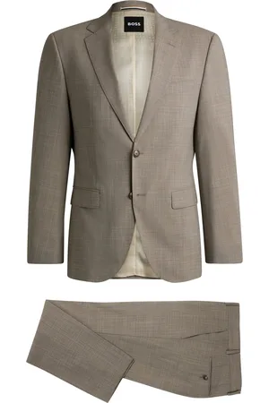 HUGO BOSS Abito regular fit in tessuto elasticizzato a motivi