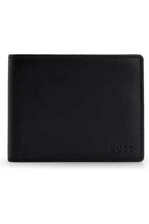 HUGO BOSS Portafoglio bifold in pelle con taschino portamonete e logo goffrato