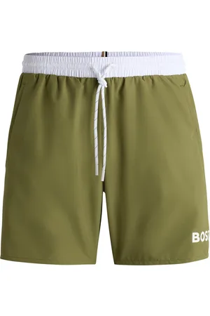 HUGO BOSS Boxer da mare ad asciugatura rapida con dettagli a contrasto