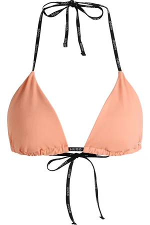 HUGO BOSS Top per bikini a triangolo con spalline con logo a contrasto