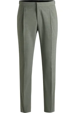 HUGO BOSS Pantaloni da smoking slim fit in misto lana