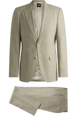 HUGO BOSS Abito slim fit in tessuto elasticizzato con micromotivo
