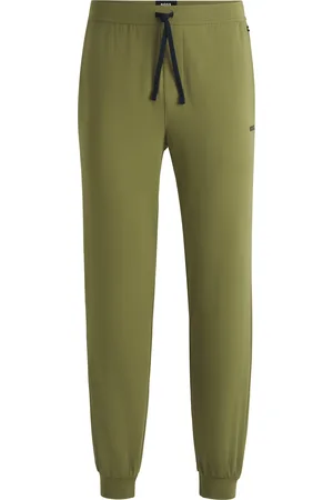 HUGO BOSS Pantaloni della tuta in jersey di cotone elasticizzato con logo ricamato