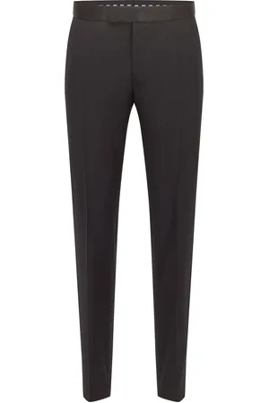 HUGO BOSS Pantaloni da smoking slim fit in serge di lana vergine