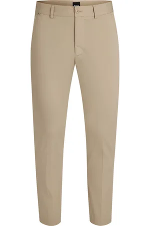 HUGO BOSS Pantaloni slim fit in satin di misto cotone