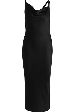HUGO BOSS NAOMI x Vestito da cocktail con scollatura drappeggiata asimmetrica