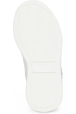 HUGO BOSS Sneakers per bambini in pelle con rifiniture in similpelle metallizzata