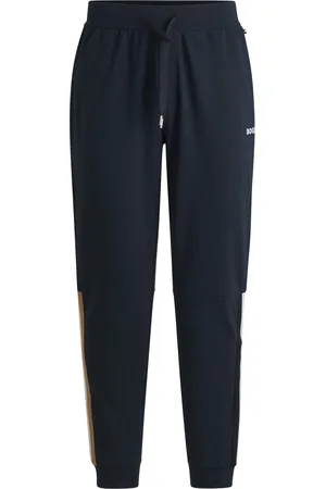 HUGO BOSS Pantaloni della tuta in cotone elasticizzato con logo stampato
