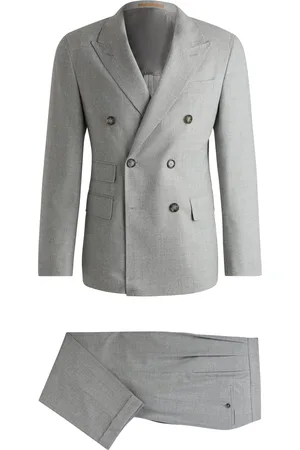 HUGO BOSS Abito doppiopetto slim fit in lana vergine a quadri