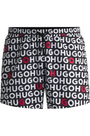 HUGO BOSS Boxer da mare con logo stampato e coulisse