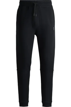 HUGO BOSS Pantaloni della tuta in terry di cotone con toppa con logo
