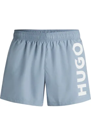 HUGO BOSS Boxer da mare ad asciugatura rapida con logo stampato in verticale