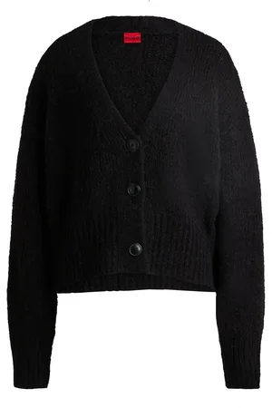 HUGO BOSS Cardigan corto oversize con scollatura a V