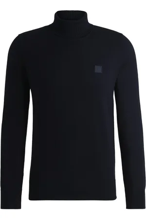 HUGO BOSS Maglione a collo alto regular fit in cotone e cashmere