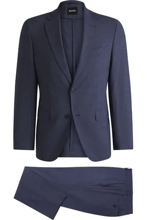 HUGO BOSS Abito slim fit in tessuto elasticizzato ad alte prestazioni con micromotivo