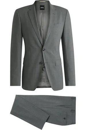 HUGO BOSS Abito slim fit in tessuto elasticizzato con micromotivo