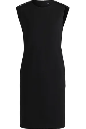 HUGO BOSS Tubino in tessuto elasticizzato con bottoni sulle spalle