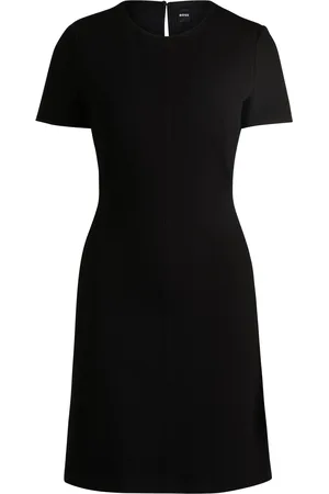 HUGO BOSS Vestito slim fit a girocollo in tessuto elasticizzato