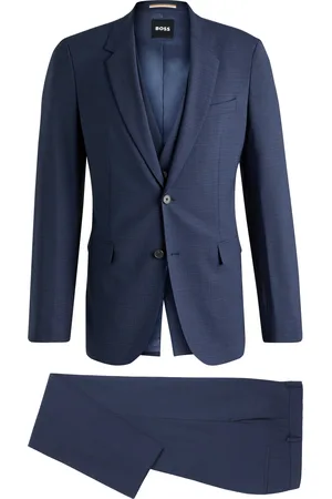 HUGO BOSS Abito tre pezzi slim fit in tessuto elasticizzato a quadri