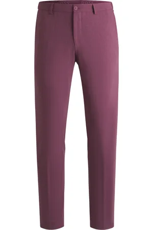 HUGO BOSS Pantaloni eleganti slim fit in tessuto elasticizzato con micromotivo
