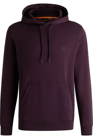 HUGO BOSS Felpa con cappuccio regular fit in terry di cotone con toppa con logo