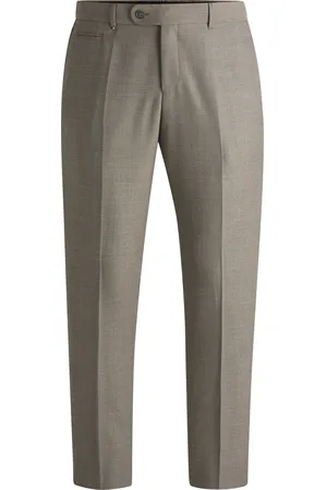HUGO BOSS Pantaloni slim fit in lana vergine con micromotivo